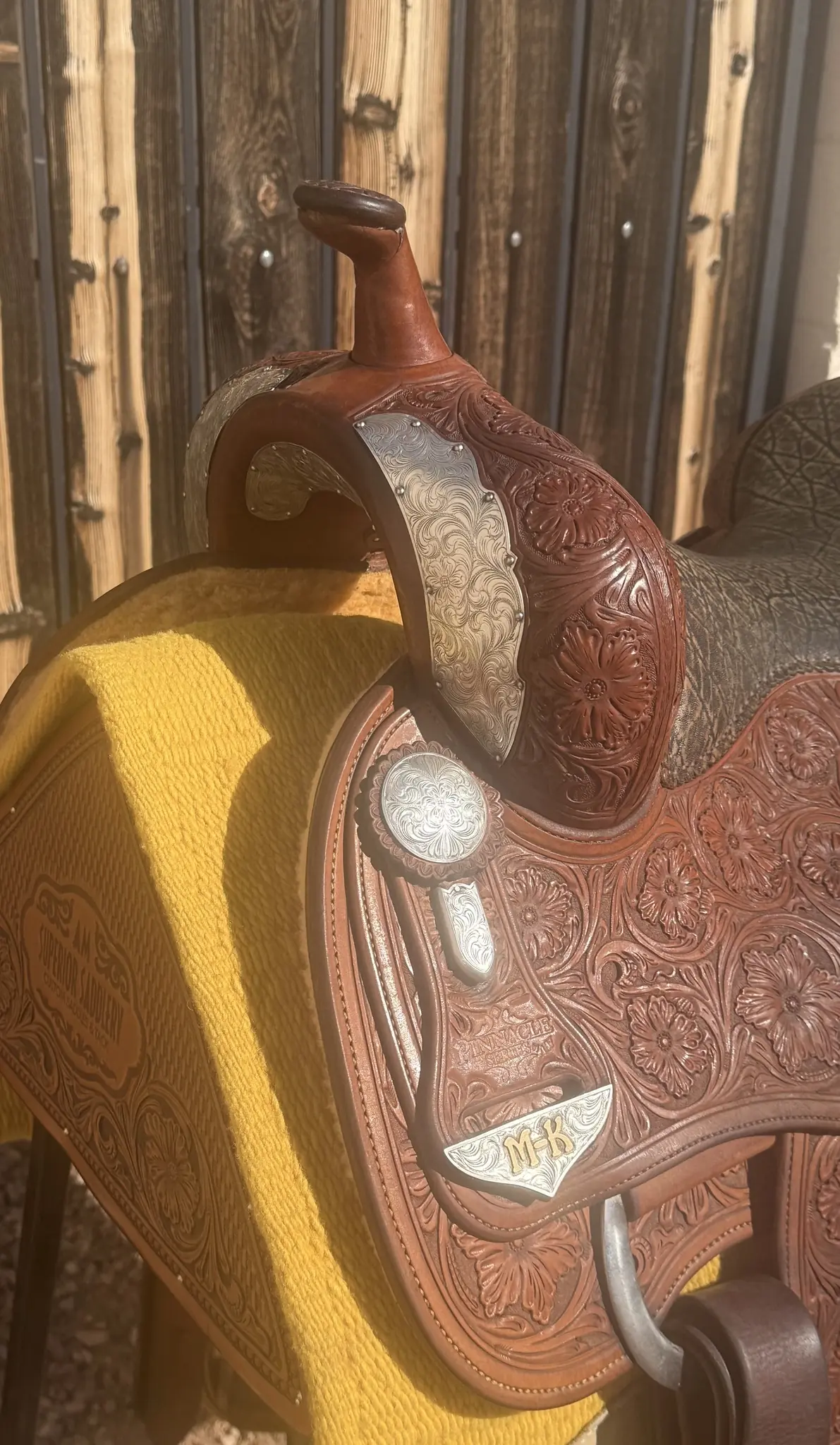 af reiner pinnacle saddlery 16 cantle silver